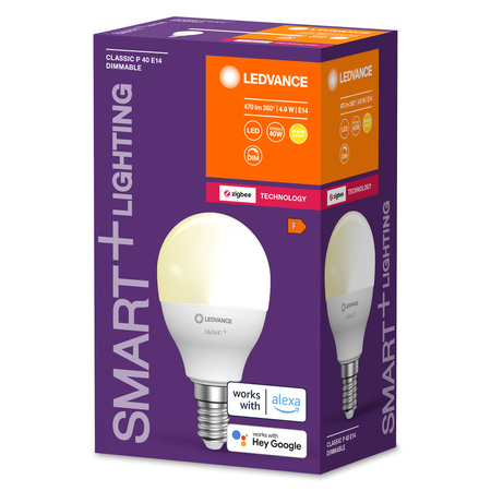Żarówka LED E14 Tradycyjna 4.9W = 40W 470lm 2700K Ciepła Ściemnialna SMART+ ZigBee Classic Ledvance