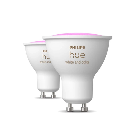 2x Żarówka LED GU10 Reflektor 4.2W = 50W 400lm 2000-6500K CCT + RGB SMART Inteligentna Bluetooth ZigBee White and Color Ambiance Philips HUE