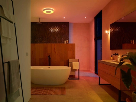 Plafon LED Lampa Sufitowa Natynkowa 33.5W 2350lm IP44 White and Color Ambiance RGB + TW Biała 38cm Inteligentna SMART Zigbee Bluetooth Xamento Philips HUE