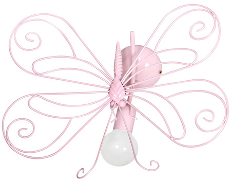 Lampa Ścienna Kinkiet MOTYL 2 Różowa 1xE27 Milagro