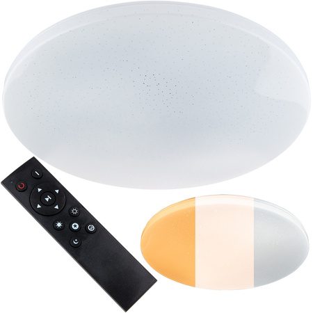 Plafon LED sufitowy łazienkowy 72W 3000-6500K Biały Okrągły Diament 57cm + Pilot