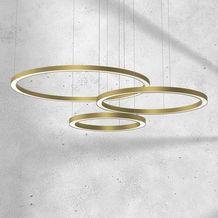 Lampa Wisząca Sufitowa GALAXIA Złota 85W LED Okręgi Milagro