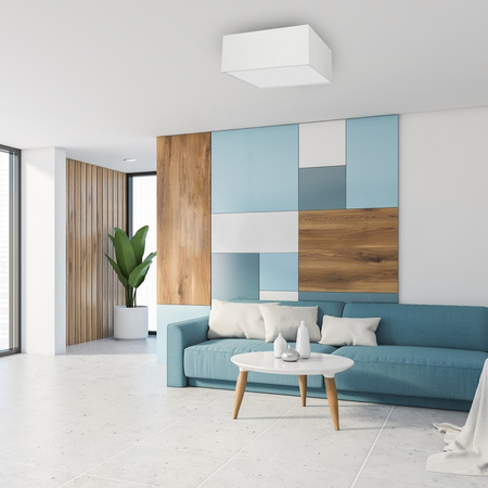 Plafon LED Lampa Sufitowa ALBION Biała Tkanina 3xE27 Milagro