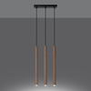 Lampa Sufitowa Wisząca Zwis 3x G9 Żyrandol Tubularna drewno Nowoczesna Pastelo Sollux