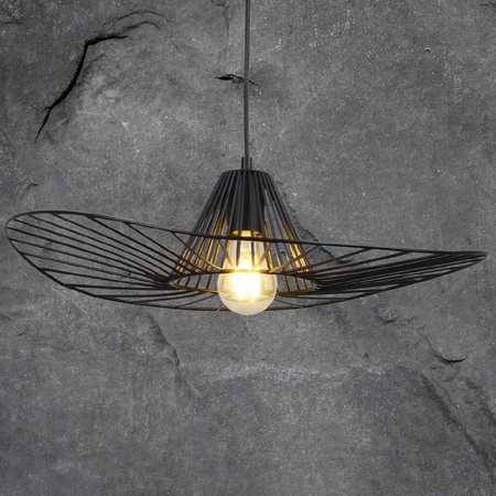 Lampa Wisząca Sufitowa ABANO 1x E27 Zwis Czarna GOLDLUX (Polux)