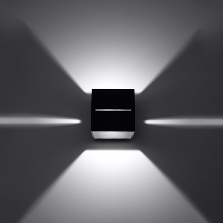 Lampa Ścienna Kinkiet Kostka G9 Kwadratowa Czarna Nowoczesna Lobo Sollux