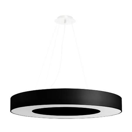 Lampa Sufitowa LED Wisząca SATURNO SLIM 6xE27 Żyrandol 70cm Czarna SOLLUX