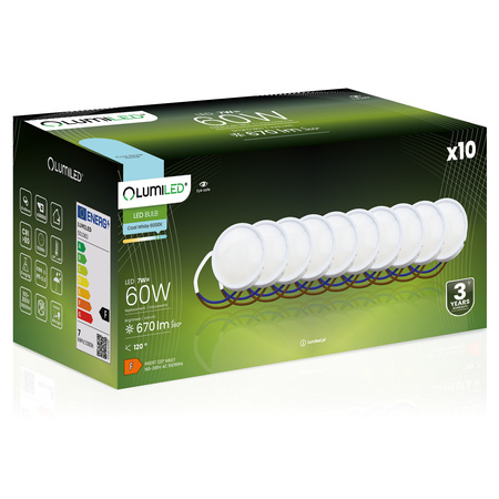 10x Moduł LED INSERT 7W 670LM 120° 6500K Zimna LUMILED