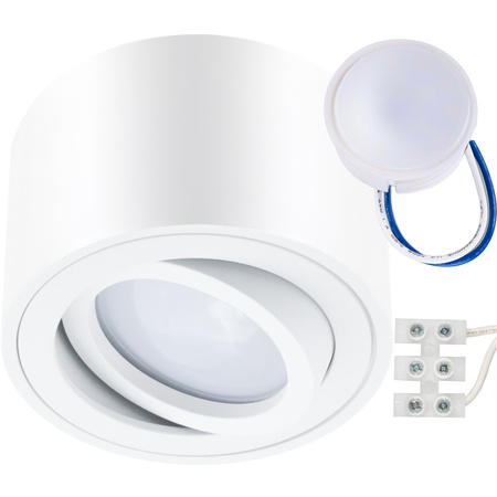 Oprawa Natynkowa HALOGENOWA Tuba Spot Ruchoma Okrągła Biała 50mm + Wkład LED 5W 3000K  AMAT-S LUMILED