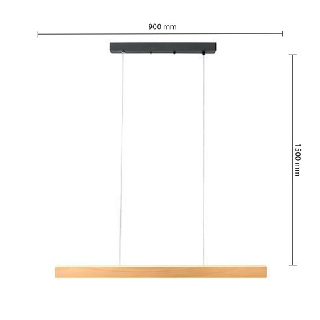 Lampa LED Wisząca Sufitowa Liniowa 24W 2150lm 4000K Neutralna 90cm 110° Czarna Brązowa IP20 Presto Masterled