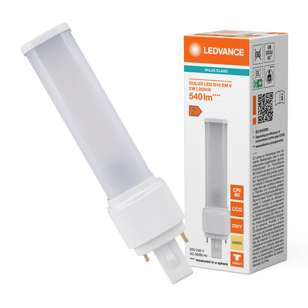Żarówka LED DULUX G24d-1 5W = 10W 540lm 3000K Ciepła Biała LEDVANCE