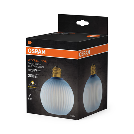 Żarówka LED E27 Kula 3.5W 300lm 2700K Ciepła Dekoracyjna NIebieska Osram