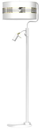 Lampa Podłogowa Stojąca ULTIMO Biała 1xE27 + 1xmini GU10 Milagro