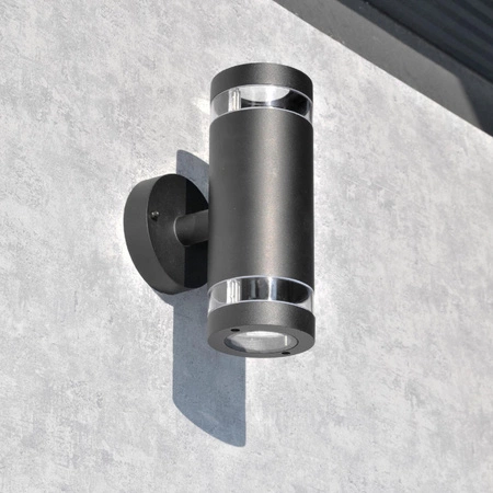 Kinkiet Ścienny Lampa Elewacyjna Zewnętrzna 12W GU10 Czarny IP54 Rino Sanico Goldlux