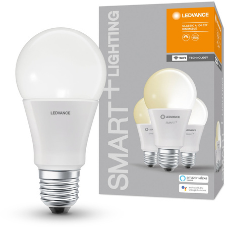 3PAK Żarówka LED E27 A75 14W 1521lm 2700K Ciepła LEDVANCE SMART+ WiFi Ściemnialna