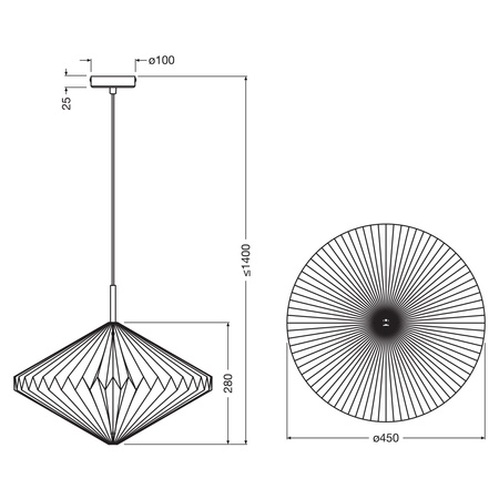 Lampa Sufitowa Wisząca Dekoracyjna E27 Biała Decor Paper Lantern Osram