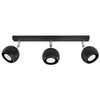 Lampa Sufitowa Oprawa Natynkowa Reflektor 3x GU10 Ruchoma Minimalistyczna Kulista Czarna Nowoczesna Oculare Sollux