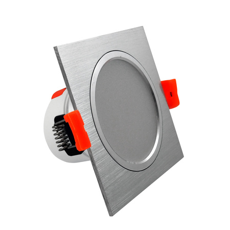 Oprawa podtynkowa kwadratowa VENUS LED srebrna 7W 570lm ciepła 3000K GOLDLUX (Polux)