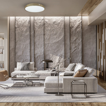 Plafon LED Lampa Sufitowa Natynkowa SHINY Bursztynowy 34W Ø490 mm Milagro