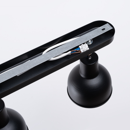 Lampa Sufitowa Oprawa Natynkowa Reflektor 2x E27 Ruchoma Geometryczna Czarna Industrialna Elba Sollux