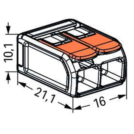 Złączka Instalacyjna Szybkozłączka 221-612 na Przewód 2x0,5-6mm WAGO