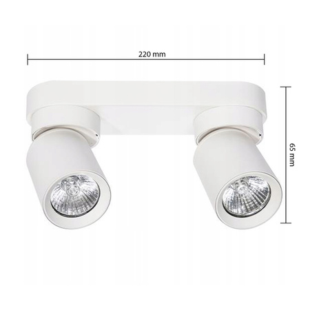 Lampa Sufitowa Ścienna TIMO Kinkiet Reflektor Oprawa Halogenowa Ruchoma 2xGU10 Biały LVT