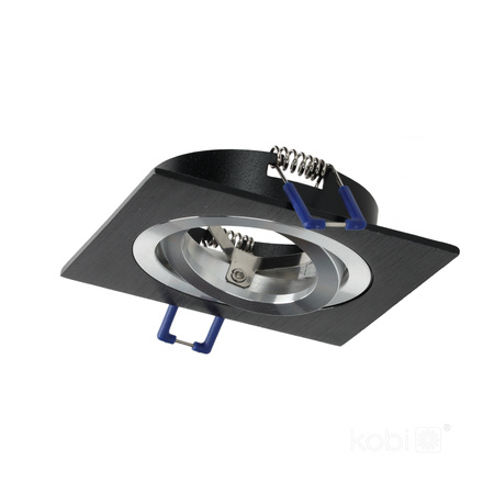 Oprawa Podtynkowa GU10 Halogenowa Wpuszczana Spot Oczko Czarna Kwadratowa Kobi