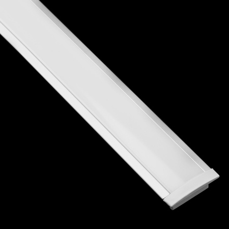 Profil Aluminiowy do LED KM39 Srebrny Wpuszczany 2m z Mlecznym Kloszem i Zaślepkami