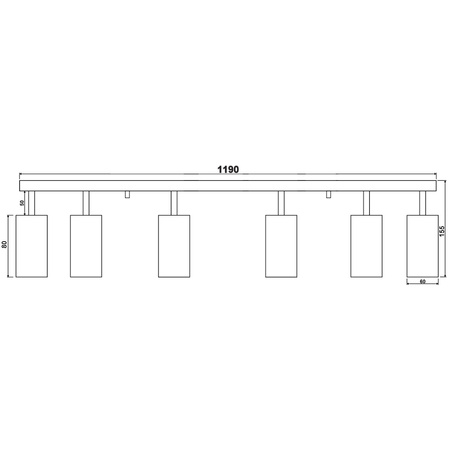 Lampa Sufitowa Reflektor 6xGU10 Listwa Belka QUANTUS Czarna