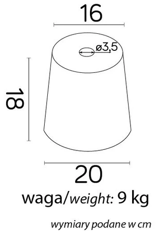 Fundament do Lamp Ogrodowych Zewnętrznych 18cm 9kg Su-Ma