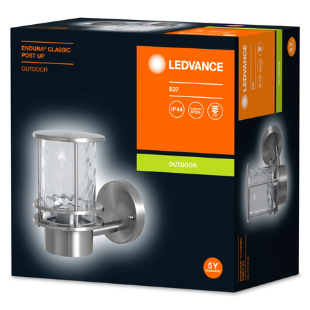 Lampa Ogrodowa Zewnętrzna Kinkiet Elewacyjny LED E27 IP44 Srebrny Endura Ledvance