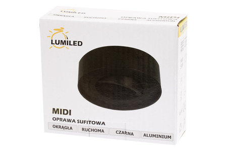 Oprawa Podtynkowa HALOGENOWA TUBA SPOT Ruchoma Midi GU10 Lumiled Okrągła Czarna 20mm