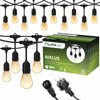 Girlanda Ogrodowa Zewnętrzna Łańcuch Świetlny 15m 15x E27 Żarówki 1,3W 2200K MALUS Lumiled