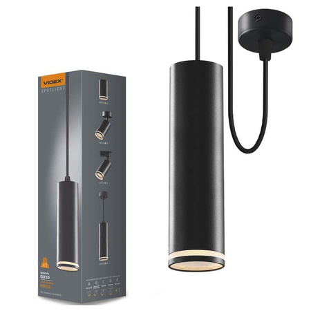Lampa Wisząca Sufitowa SPOT 1x GU10 Czarna TATUM Videx