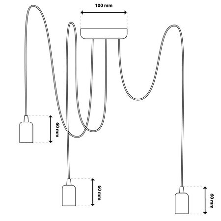 Lampa wisząca sufitowa ARANE PAJĄK 3 ramiona do LED 3x E27 LUMILED