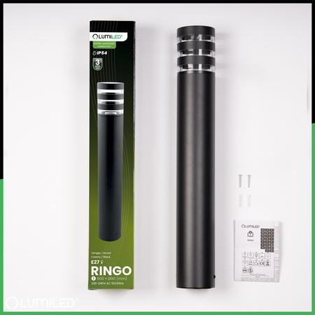 Lampa Ogrodowa Słupek Zewnętrzny Stojący E27 LED RINGO 60cm LUMILED