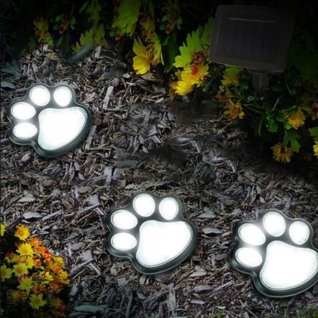 Lampki Ogrodowe LED Solarne Dogruntowe Łapki 6500K IP44 z Czujnikiem Zmierzchu 470cm Czarno-Białe