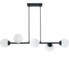 Lampa Wisząca Sufitowa 6xE27 Żyrandol BLACK PALLE Szklane Klosze