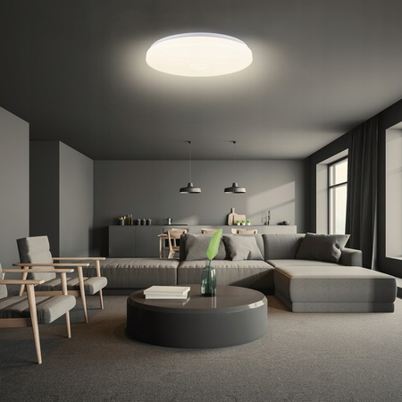 PLAFON LED 49cm lampa sufitowa okrągła RGBW 3000K-6500K + pilot Głośnik BLUETOOTH