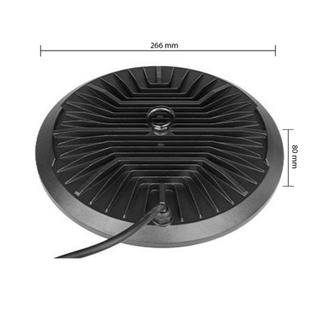 Lampa LED High Bay Wisząca Przemysłowa 100W 11000lm 4500K Neutralna 90° Czarna Biała IP65 Dsp Masterled