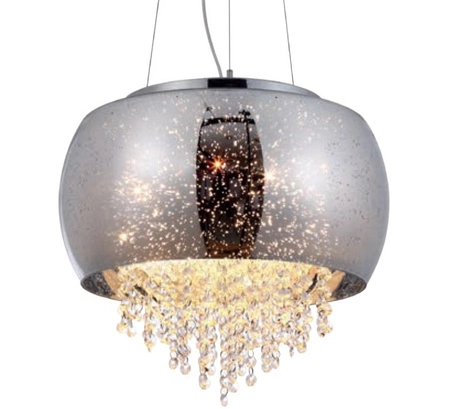 Lampa wisząca w stylu glamour z kryształkami MiLAGRO STARLIGHT 3x E14 galaktyka crystal