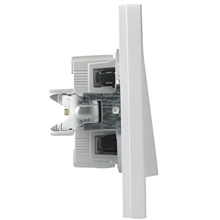 Łącznik Włącznik Świecznikowy Jednobiegunowy Podtynkowy Asfora IP20 z Ramką Biały