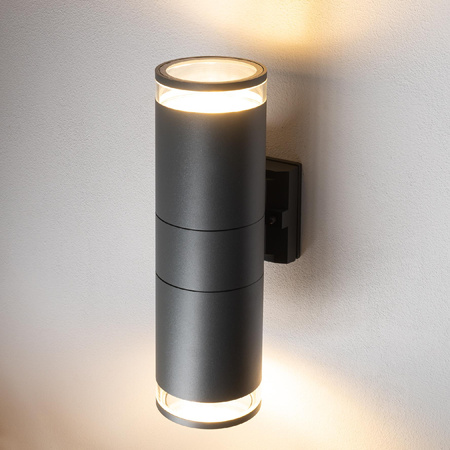 Lampa Ogrodowa Zewnętrzna Kinkiet Elewacyjny Oprawa Natynkowa E27 Grafitowa Wodoodporna IP44 Nowoczesna ROCK PRO 10688 Nowodvorski