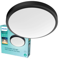 Lampa Sufitowa Plafon Łazienkowy LED 17W 1500lm 2700K IP44 Czarna Doris bathroom Philips