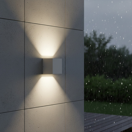 Kinkiet ogrodowy zewnętrzny na LED 1x GU10 BOSTON GOLDLUX (Polux) ALUMINIUM Biały