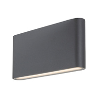 Lampa Ogrodowa Zewnętrzna Kinkiet Elewacyjny LED 12W 528lm 3000K IP54 Antracyt Minimalistyczny Nesna Rabalux