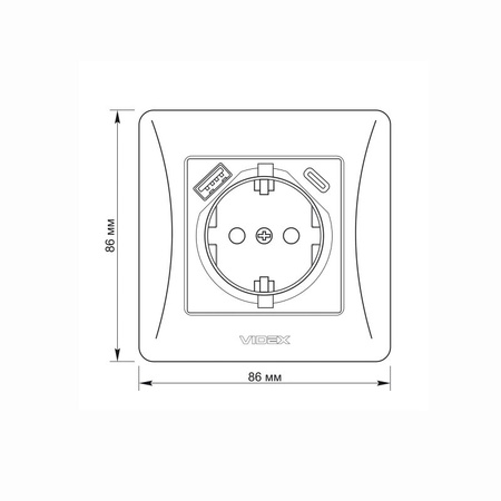 Gniazdko Pojedynczne z USB-A+USB-C 16A Natynkowy Czarny BINERA VIDEX