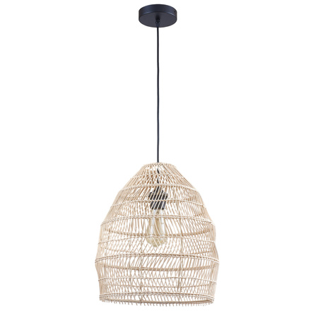 Lampa Sufitowa Wisząca Zwis E27 Beżowy Czarna Sakura Sanico Goldlux