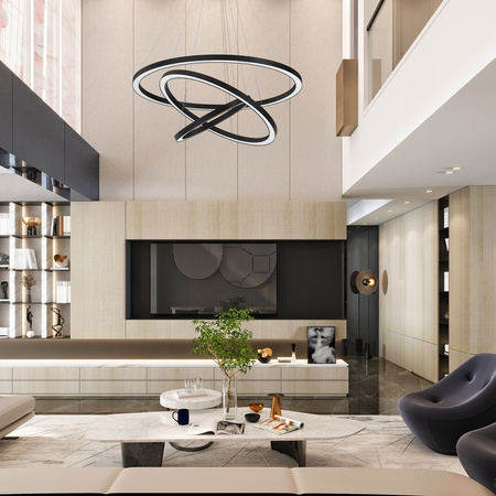 Lampa Wisząca Sufitowa GALAXIA Czarna 85W LED Milagro