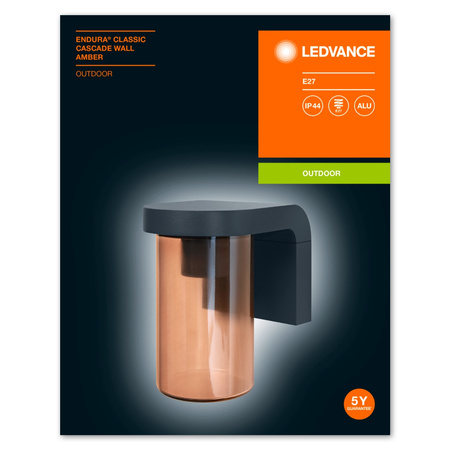 Lampa Ogrodowa Zewnętrzna Kinkiet Elewacyjny LED E27 IP44 Szary Endura Ledvance